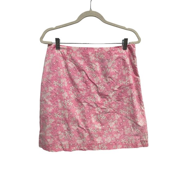 Lilly Pulitzer Dresses & Skirts - Lilly Pulitzer Skirt Size 10 Floral A Line Pink White Cotton Lined Summer Boho